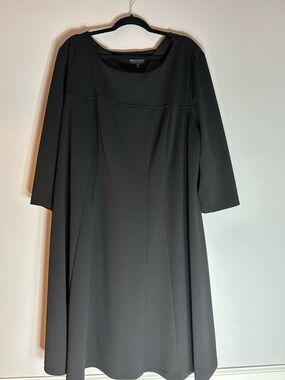 Connected Apparel Black Midi Dress